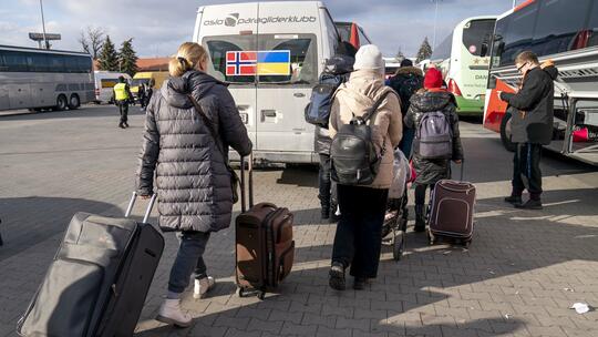 Ukrainske flyktninger på vei til Norge