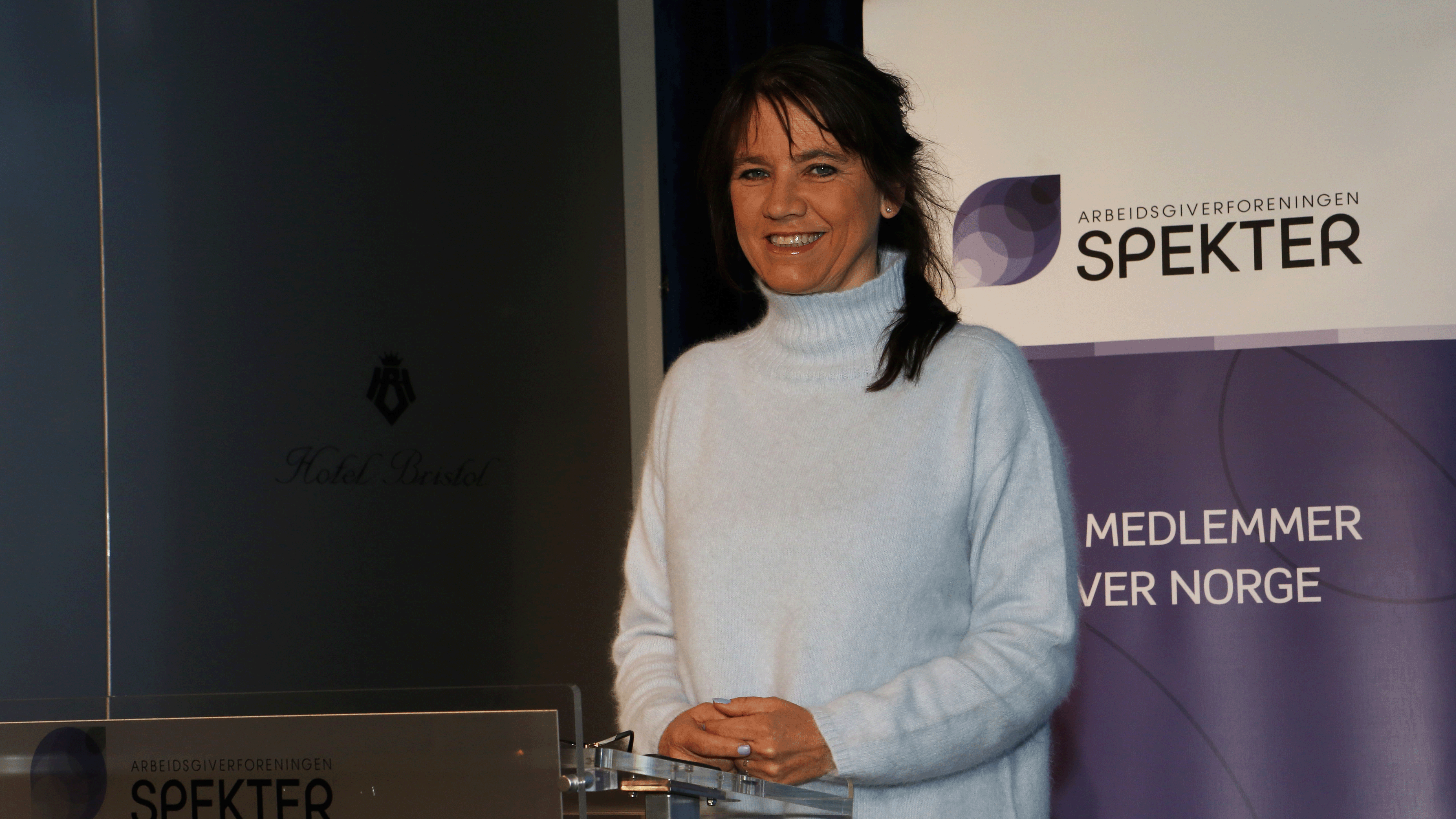 Anne-Kari Bratten under frokostmøtet om statsbudsjettet 2023