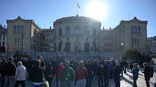Demonstrasjon foran Stortinget ifm. kraftsituasjonen 19. september 2022.